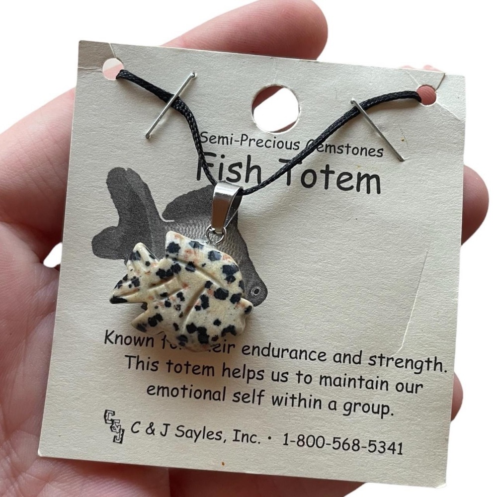 Fish Totum Gemstone Necklace